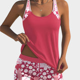 Costume Comodo a Due Pezzi con Motivo Floreale