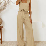 Milena - Minimalist Top and Wide-Leg Pants Set