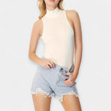 Body Senza Maniche con Collo Alto