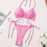 Bikini Halter con Slip a V