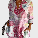 Maglietta in Cotone con Motivo Floreale