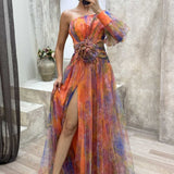 Gella - One-Shoulder Floral Maxi Dress