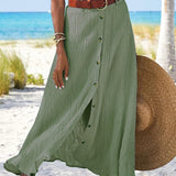 Syndy - Flowy Buttoned Skirt