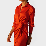 Abito Lungo per Occasioni Formali con Fiocco