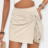 Pantaloni Corti a Vita Alta con Gonna