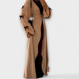 Cardigan Elegante e Abito Combinato con Decorazione a Righe