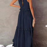 Robyn - Halter Ruffle Maxi Dress