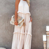 Robyn - Halter Ruffle Maxi Dress