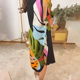 Rianna - Abstract Print Dress
