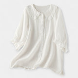 Camicia a Righe con Collo Decorativo