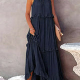Robyn - Halter Ruffle Maxi Dress
