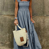 Ivara - Elegant Plaid Summer Dress