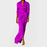 Abito Lungo per Occasioni Formali con Fiocco