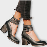 Scarpe con più cinturini e tacco spesso