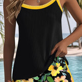 Madeleine | Swimsuit Tank Top with Floral Boxer Set