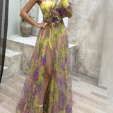 Gella - One-Shoulder Floral Maxi Dress