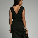 Novalie - V-Neck Dress With Slit