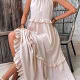 Tyla - Halter Ruffle Maxi Dress