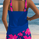 Charlotte - U-Neck Sleeveless Printed Tankini