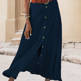 Syndy - Flowy Buttoned Skirt