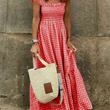 Ivara - Elegant Plaid Summer Dress