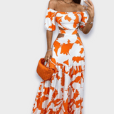 Abito a silhouette in tessuto pregiato