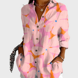 Maglietta in Cotone con Motivo Floreale