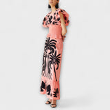 Canotta Stilosissima con design di palme e uccelli tropicali