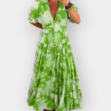 Abito Floreale Leggero con Tasche