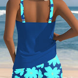 Charlotte - U-Neck Sleeveless Printed Tankini