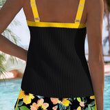 Madeleine | Swimsuit Tank Top with Floral Boxer Set