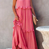 Robyn - Halter Ruffle Maxi Dress
