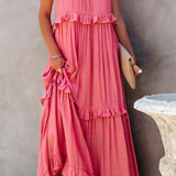 Tyla - Halter Ruffle Maxi Dress