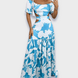 Abito a silhouette in tessuto pregiato