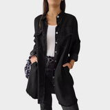 Maglietta di jeans a maniche lunghe con colletto classico