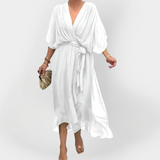 Abito in Chiffon con scollatura a V