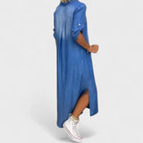 Ilse - Abito estivo con scollo a V in denim