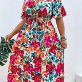 Serenelle - Radiant Floral Wrap Dress