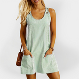 Abito Senza Maniche a Righe