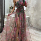 Gella - One-Shoulder Floral Maxi Dress