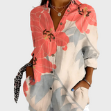 Maglietta in Cotone con Motivo Floreale