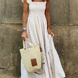 Ivara - Elegant Plaid Summer Dress