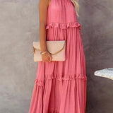 Robyn - Halter Ruffle Maxi Dress