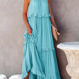 Robyn - Halter Ruffle Maxi Dress