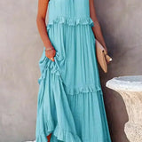 Tyla - Halter Ruffle Maxi Dress