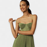 Abito Midi con Design Plissettato e Tulle