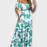 Abito a silhouette in tessuto pregiato