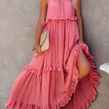 Robyn - Halter Ruffle Maxi Dress
