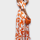 Abito a silhouette in tessuto pregiato