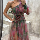 Gella - One-Shoulder Floral Maxi Dress
